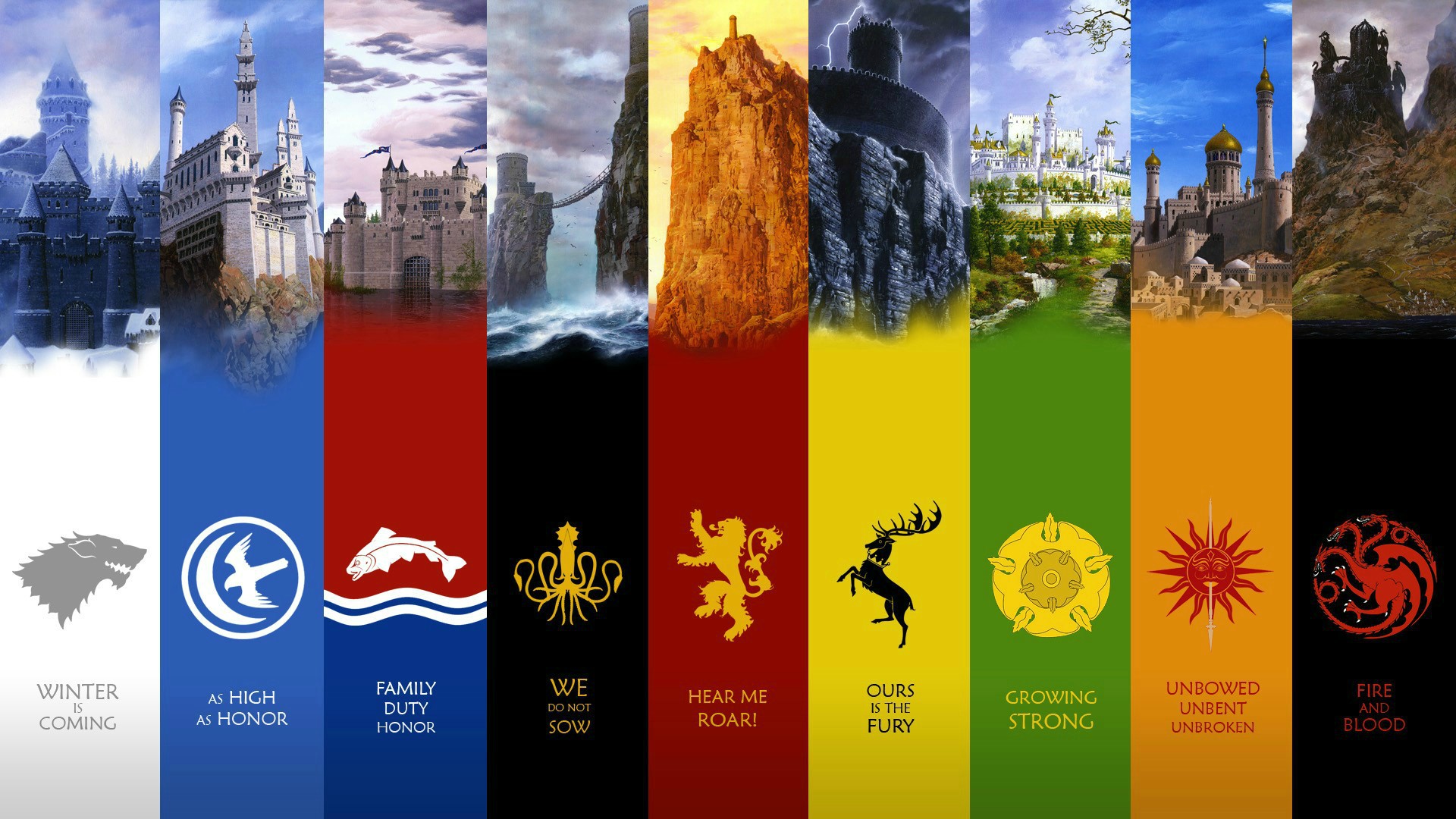 Game of Thrones major houses