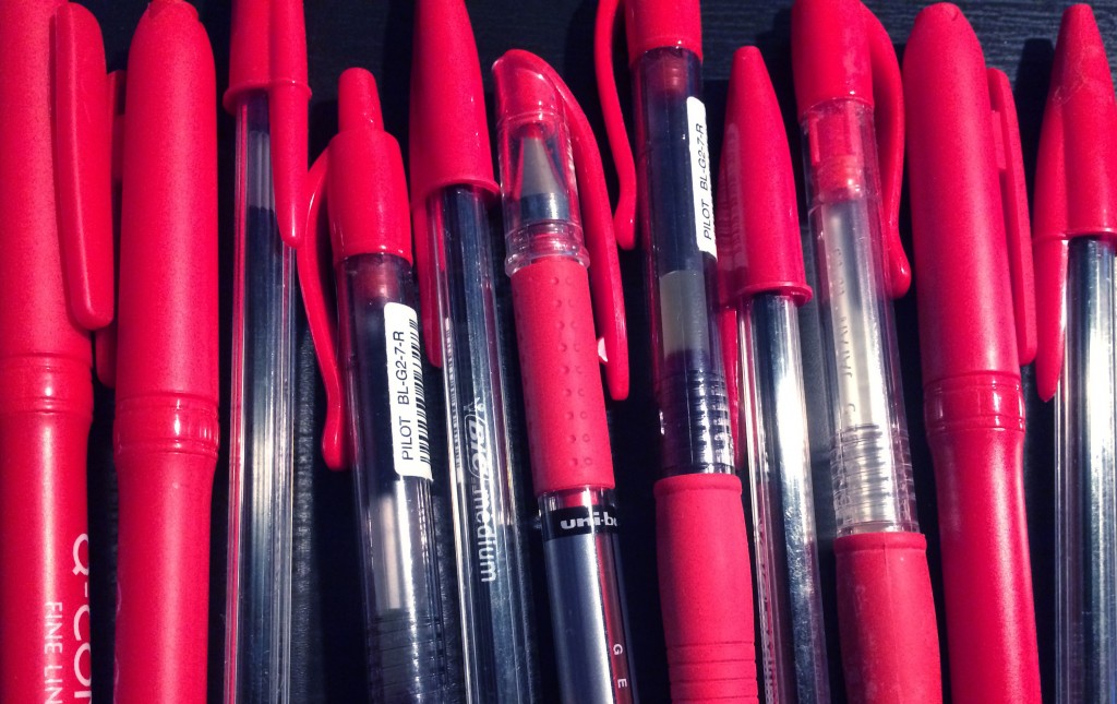 red pens