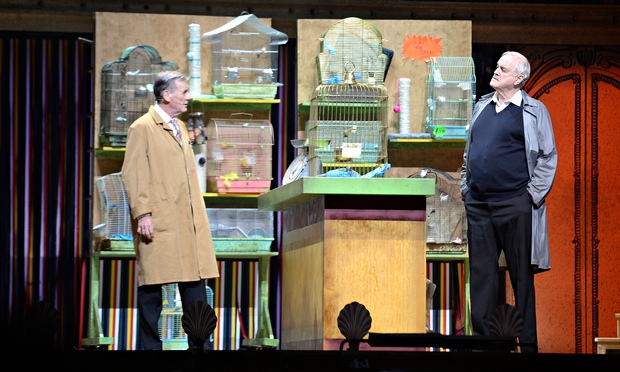Michael Palin and John Cleese perform on the opening night of Monty Python Live (Mostly)