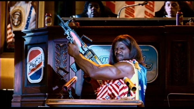 idiocracy president camacho gif machine gun